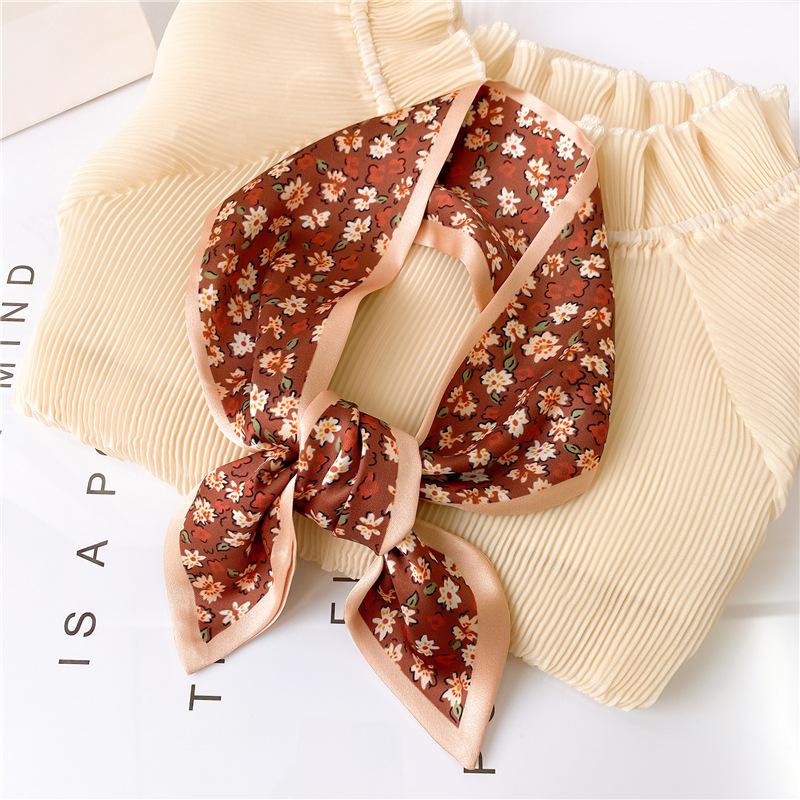 

Women s Skinny Silk Scarf Square Scarf Headband Hair Strip Small Silk Ribbon Neck Scarves Bag Handle Ribbon Lady Small Kerchief 90x10cm
