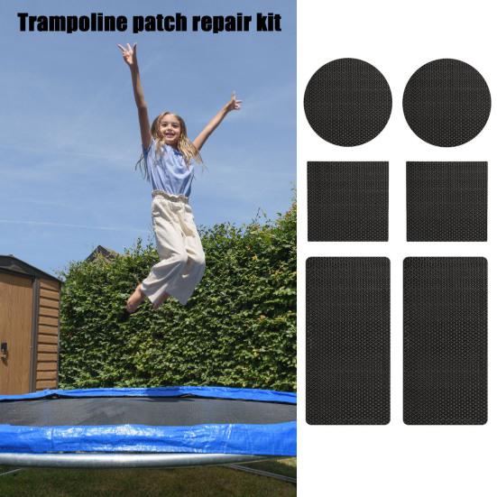 1 Set Trampoline Repair Kit with Square Round Rectangle Patch Scraper Waterproof Self-Adhesive Trampoline Tear Hole Covering Patch Kit