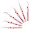 Pink Strawberry Tweezers False Eyelashes Grafting Tweezers High Precision Stainless Steel Eyelash Tweezers Color Hand Account Tweezers