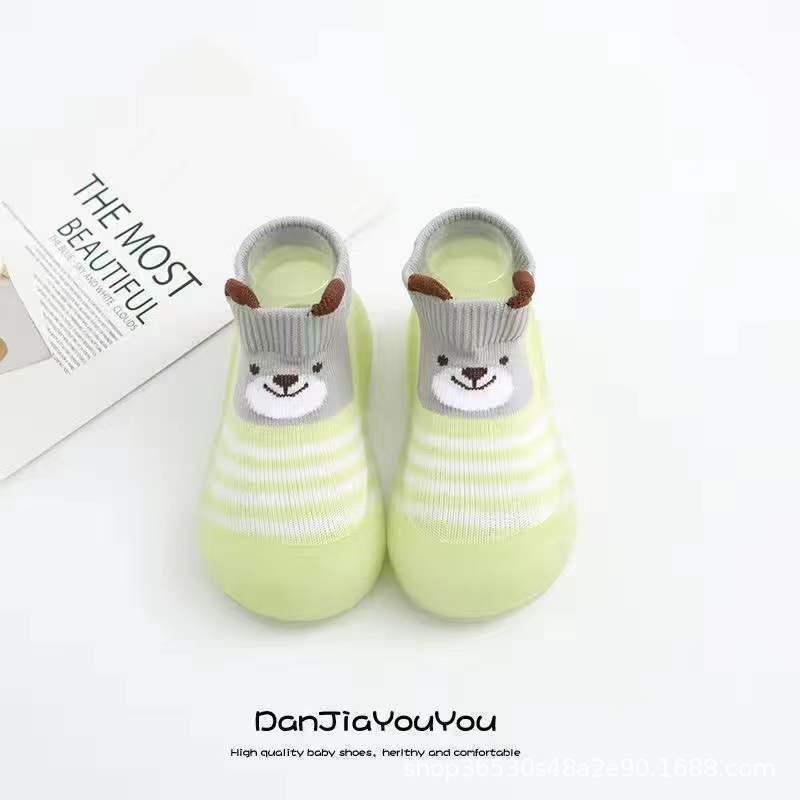 Spring/Autumn Non-Slip Soft Sole Baby Sock Shoes - Yellow Duck High-Top for Boys & Girls