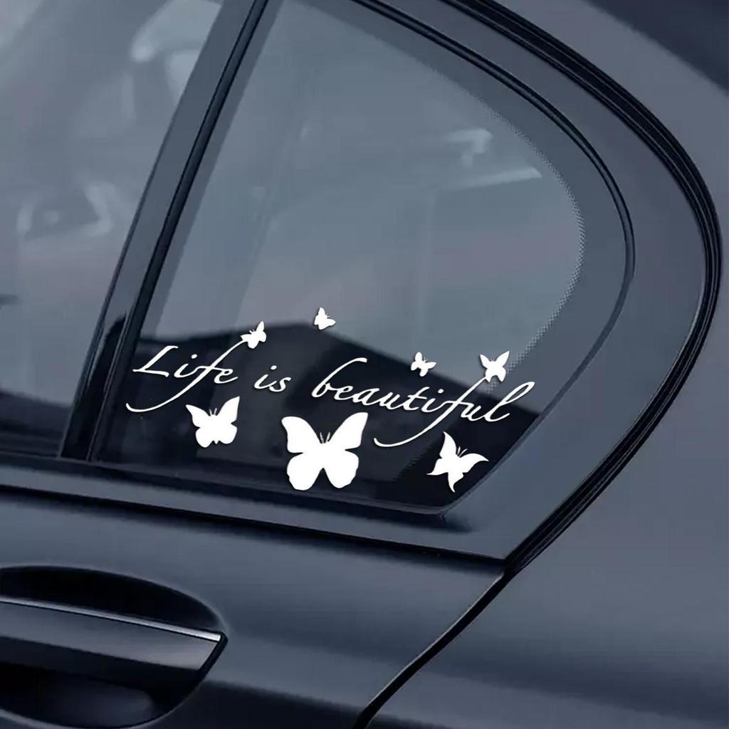 Car Sticker Reflective Precise Cut Decor With Butterfly Theme Funny Car Stickers For Window Friends Men Women Driving Outdoor