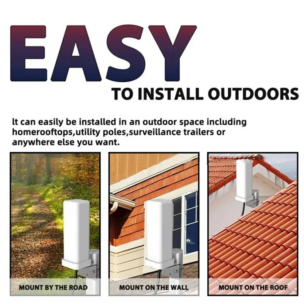 Amplified Outdoor TV Antenna - 35dBi Gain, 6000 Mile Range, Compatible with 4K HD TVs for ATSC DVB-T ISDB-T