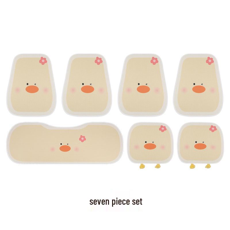 Urocza Kreskówkowa Poduszka na Fotel Samochodowy z Motywem Kaczki dla Mazda 3, Axela, CX30, CX - Letni Wzór z Siatki