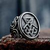 Fashion Vintage Stainless Steel Cross Rings for Men's Punk Creative Amulet Pentagram Ring Personality Jewelry Gift Wholesale