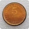 Antique Portuguese 1920 Brass Commemorative Silver Dollar Coins