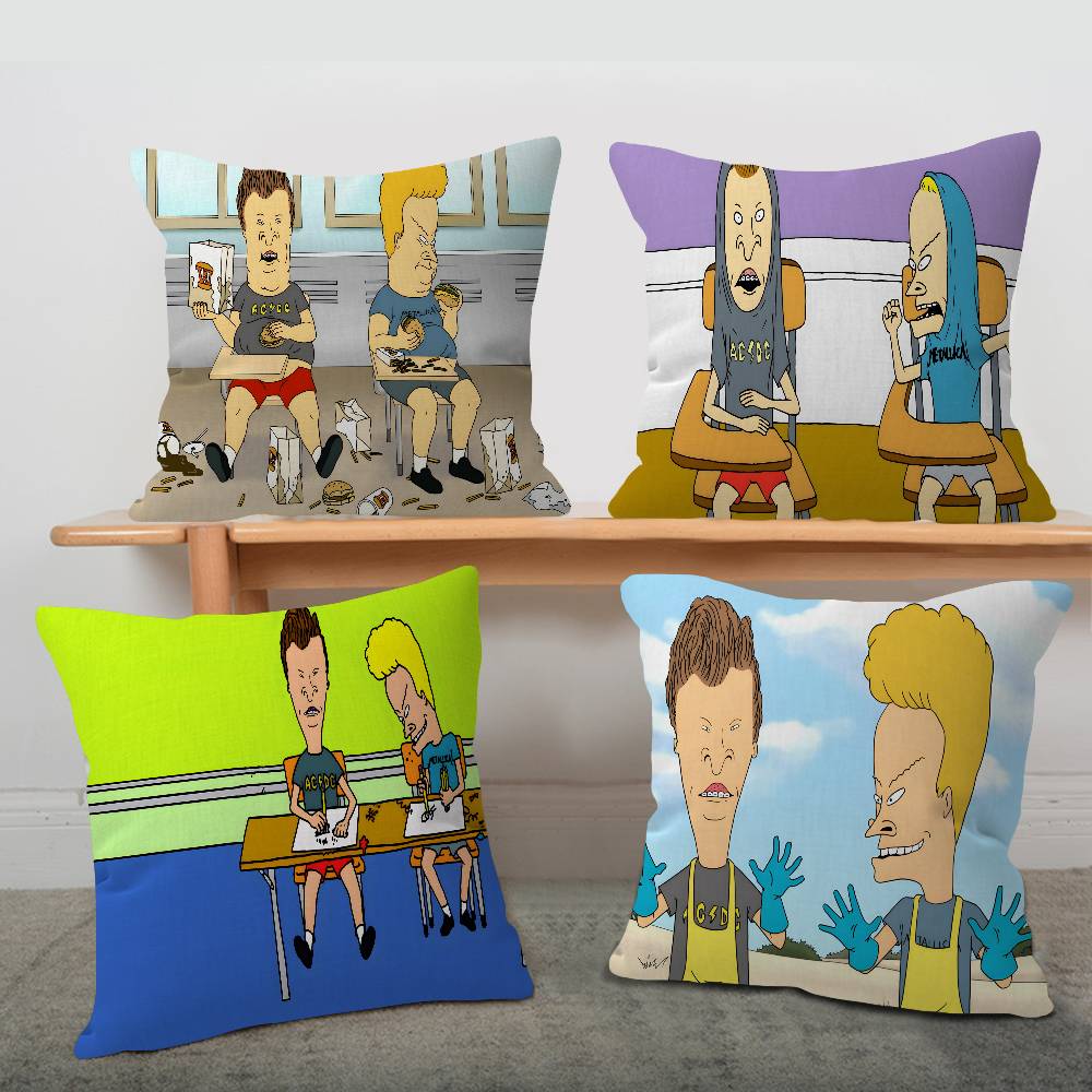 Funny B-Beavis and BUTT-HEAD Pillow Anime Pillow Sofa Bed Head Pillow Cover Cushion Cover 45x45 cm Fashion
