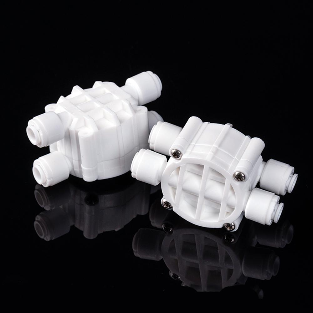 Fit 1/4" OD Tube Auto Shut Off 4 Way Valve Quick Fitting Connection Aquarium RO Water Filter Reverse Osmosis System