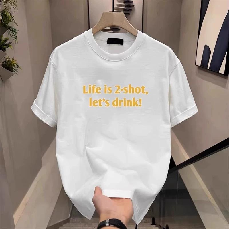 

Unisexs Cotton Tshirts Fitted Black 5XL T Shirt for Unisex Casual Summer Wear Fashion Letter Print White Tee Shirts Unisex Clothing S