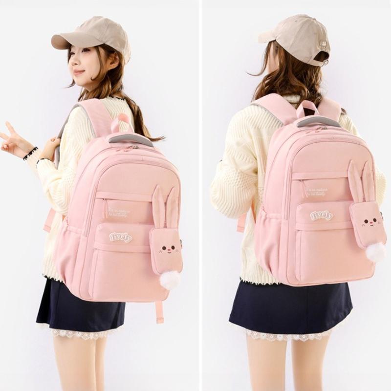 Cute Cartoon Teenager Girl Schoolbag Large Capacity Primary School Grades 3-6 Book Bag Simple Super Lightweight Junior High School Student Backpacks