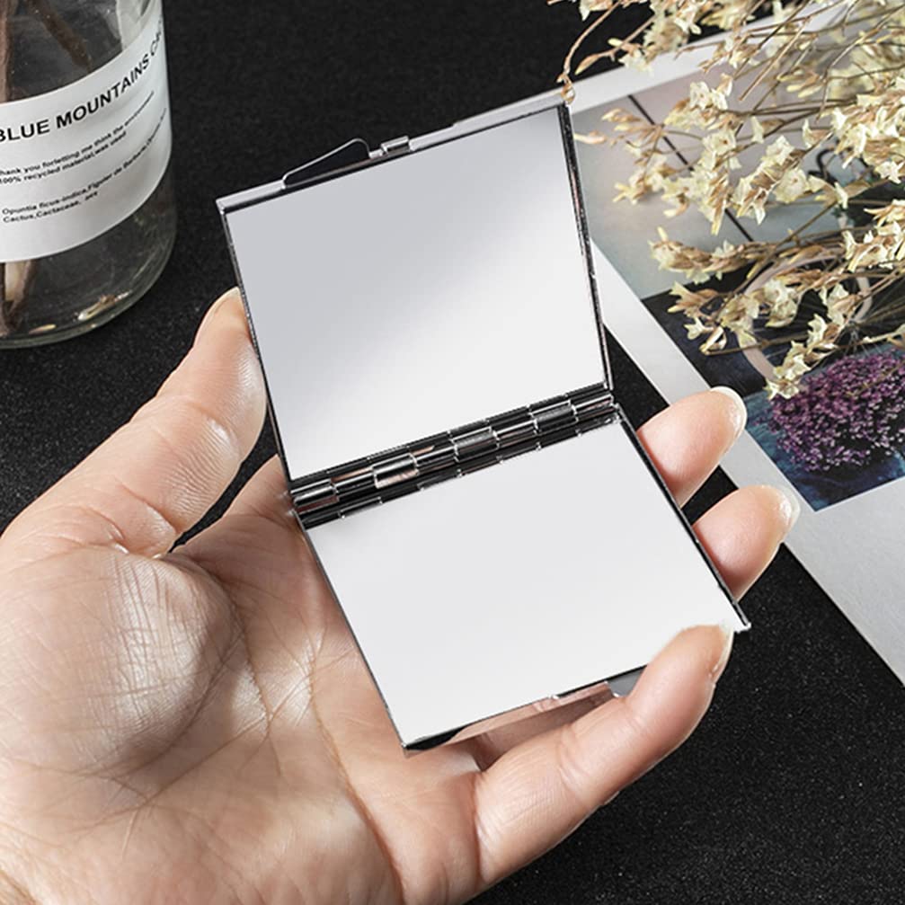 BESTOYARD Portable Makeup Compact Portable Makeup Mini Pocket Folding Travel Makeup White Mirror, Mirror, Mirror, Mirror, Mirror, Pouch, Gift,