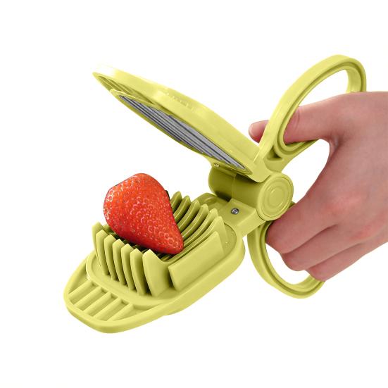 Egg Slicer for Hard Boiled Eggs Stainless Steel Food Slicer for Eggs Fruits Cheese Strawberry Easy-Press Kitchen Slicing Tool with Ergonomic Handle