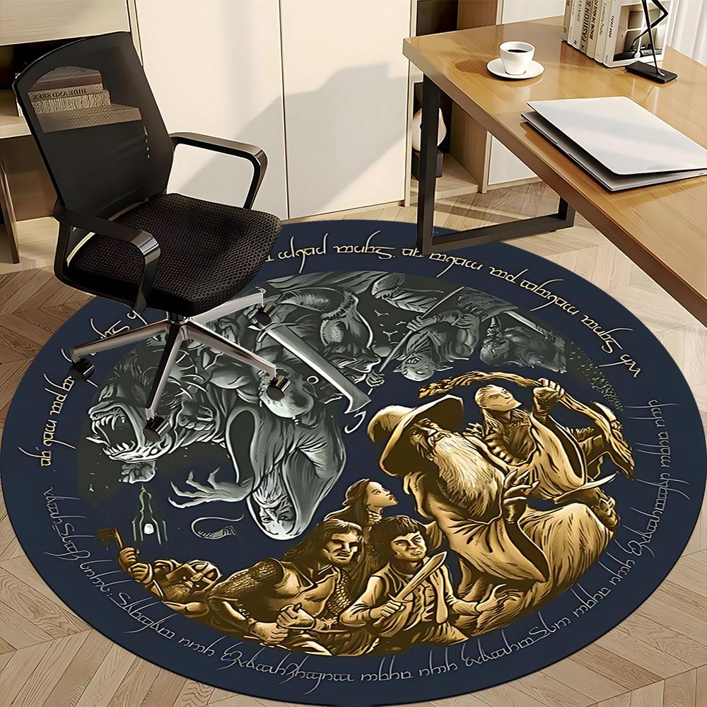 1pc The Lord of the Rings Office Round Area Rug, Under Office Chairs Bedroom Living Room Home Decor a1022182