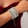 Wind-set diamond rectangular round splicing bracelet exquisite jewelry