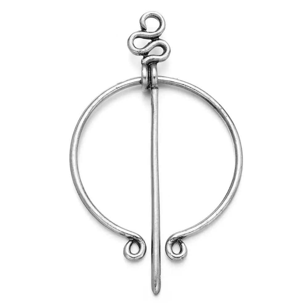 

Viking Brooch Metal Round Circle Clip Buckle Clothing Ring Wrap Holder Silk Scarf Ring Clip T-shirt Tie Clip Women Ornament