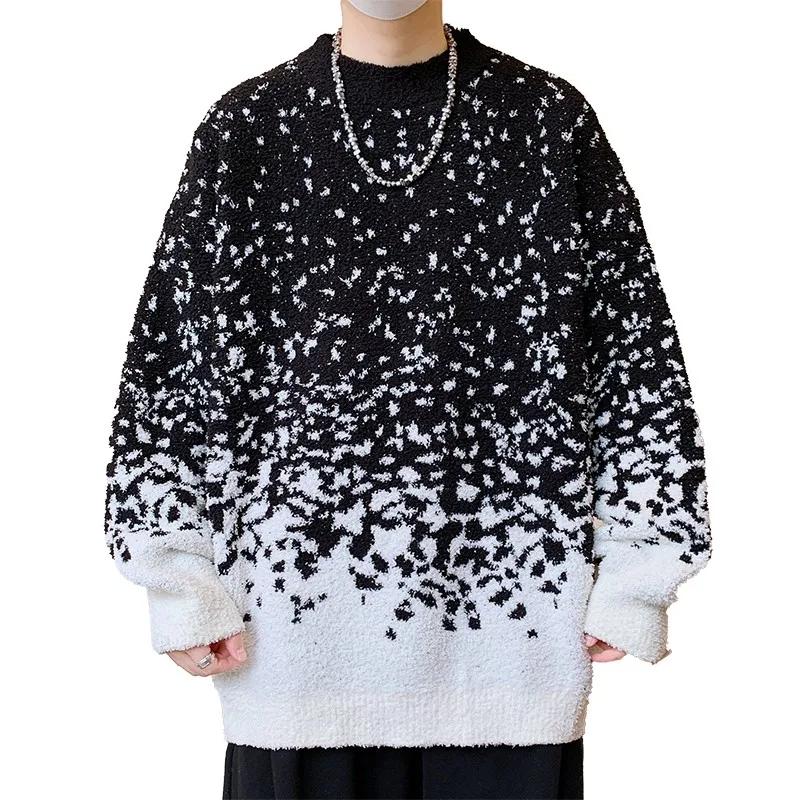 2026 Herbst Winter Herren Weihnachten Schneeflocke Pullover Herren Neujahrs Rot Pullover Herren Dick Fauler Pullover Männlich Locker Schwarz Pullover