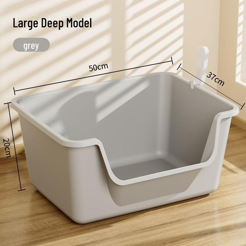 Extra Large Semi-Enclosed Splash-Proof Cat Litter Box for Maine Coons
