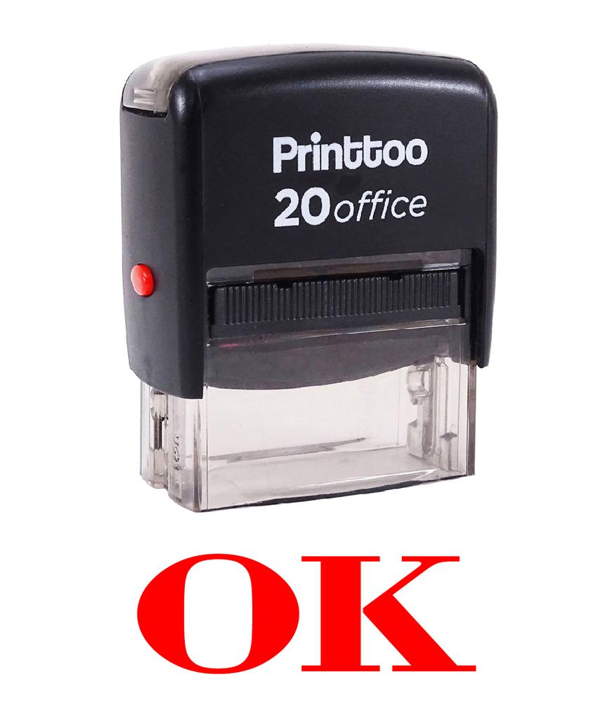 Printtoo Office Stationary Custom Stamp OK Self Inking Rubber Stamp-Black