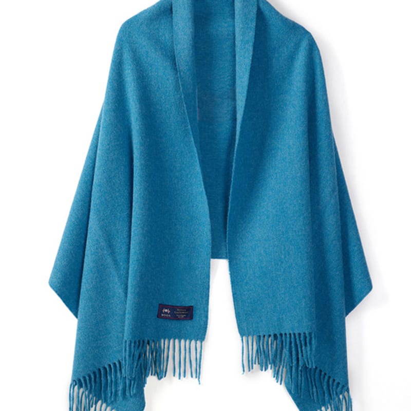 

ABRAHAM MOON Merino Wool Shawl 70cm - Ocean Blue FREE