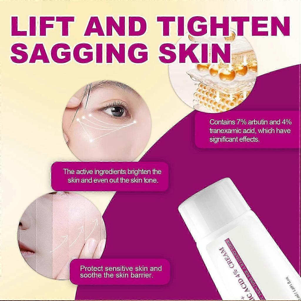 3pcs Arbutin 7% Tranexamic Acid 4% Cream, 50ml K-Beauty Brightening Firming Skin Tone Corrector
