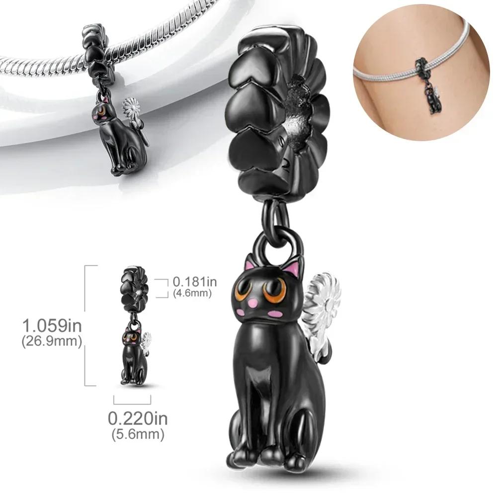 Copperblack Cat Series Charm Beads For Original Bracelet Fine Jewelery Making Gifts For Women