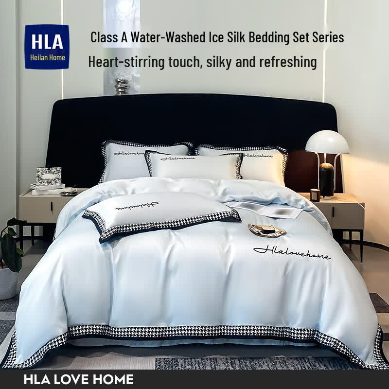 HLA Washed Ice Silk Summer Quilt 4-Piece Set