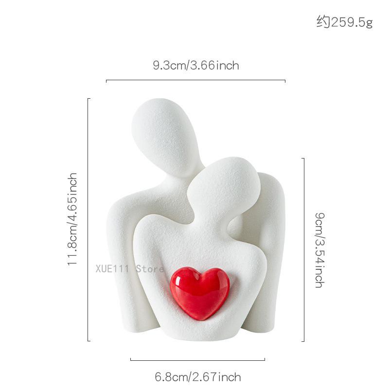 1PC Romantic Love Embrace Statue Pottery Couple Set Bedroom Decor Ideal Valentine's Day Christmas Gift S/L Ornament