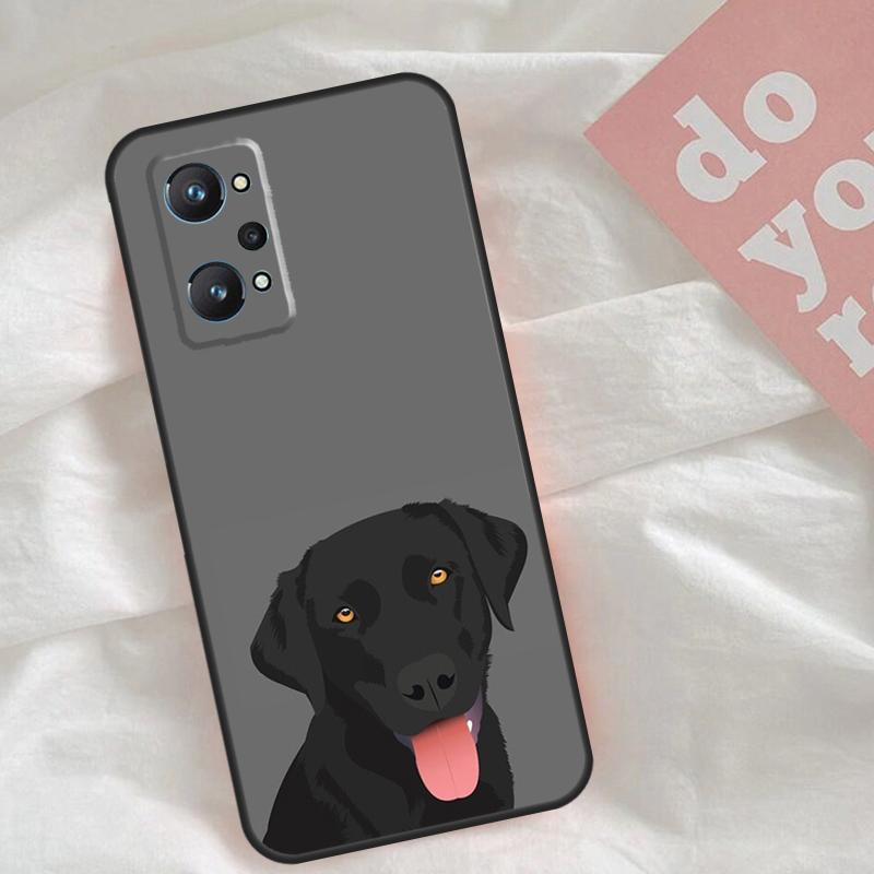 Black Labrador Dog Case For Realme C53 C55 C33 C63 C61 C51 C65 C67 C71 C75 11 12 13 14 Pro Plus GT6 GT7 15 Pro
