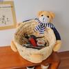 Stackable Woven Basket Straw Easter Rabbit Decoration Easter Bunny Storage Basket  Desktop