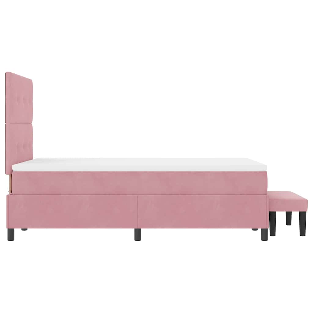 Box Spring Bed with Headboard Pink 190 x 120 cm Velvet