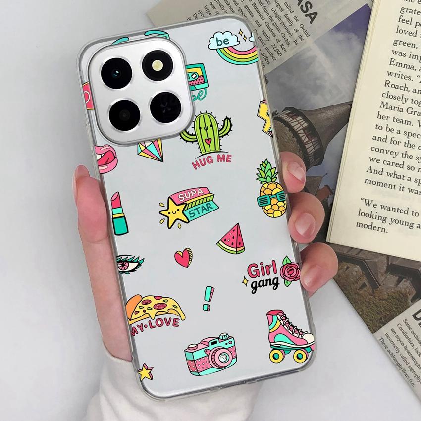 For Huawei 400 Pro Honor X8c X6c X7a X8a Phone Covers Popular Sun Pattern Screen ProtectorTransparent TPU Dustproof Protection Case For Huawei Housing