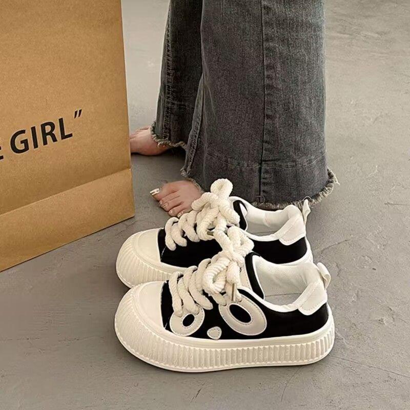22 autumn new platform casual shoes board shoes black and white panda board shoes ins student tide shoes