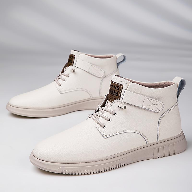 Warm Plush Fur Winter Boots New Arrival Men's High Top Shoes New Non-Slip Lace-Up Sneakers Leisure Walk Male Outdoor Basic Boots