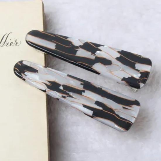 

2 шт. Акриловые заколки для волос с мраморным узором, розовые заколки для волос, смоляные заколки-крокодильчики для женщин, девочек, аксессуары для волос