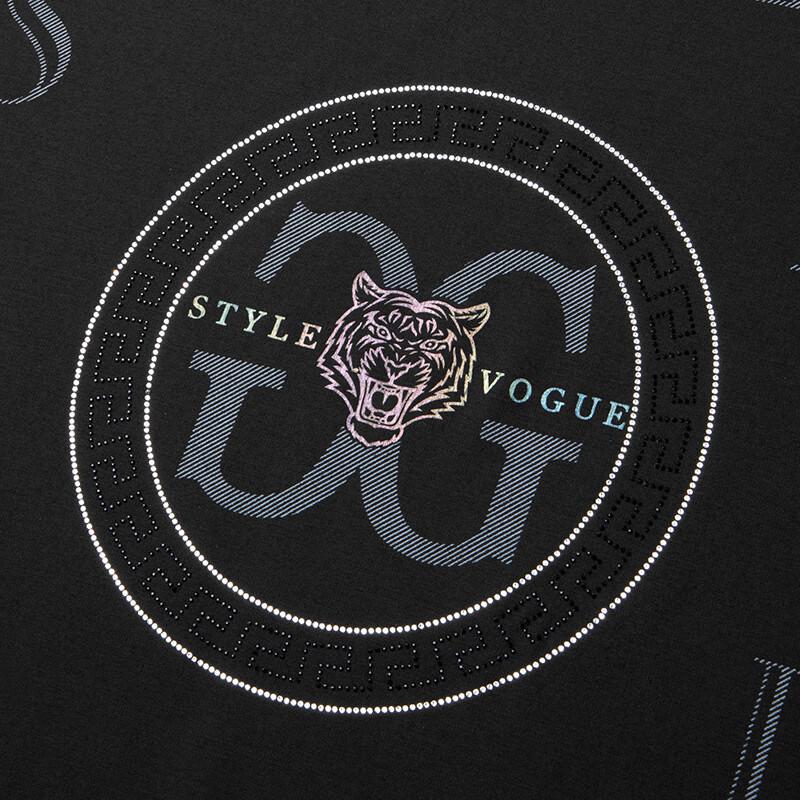 De Bin Ze Men's Plus Size Letter Print Long Sleeve Sweatshirt