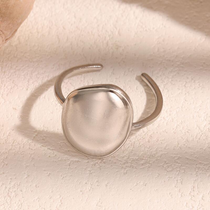 Stainless Steel Exaggerated Geometric Polygon Opening Rings for Women Men Waterproof Adjustment Rings Party Jewelry Accessories