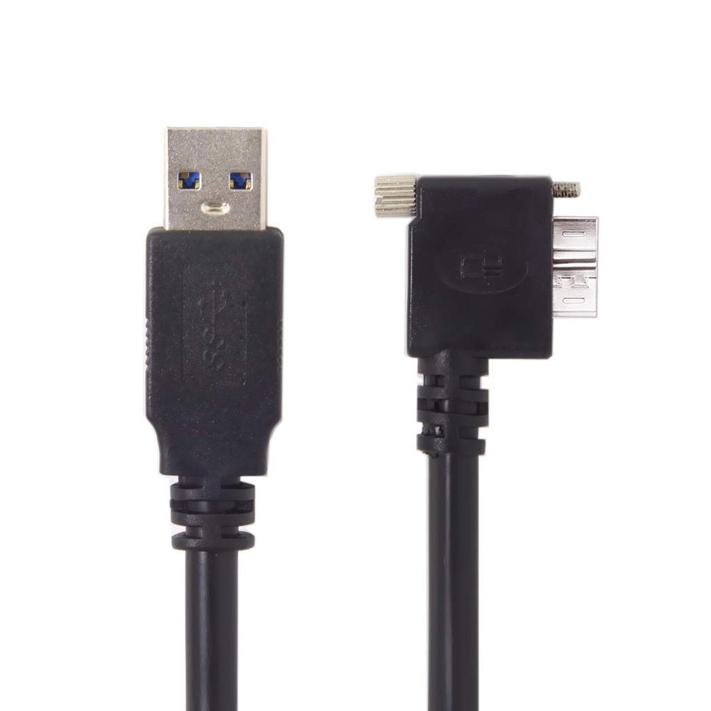 CY USB A Male To Micro B Left Angled 90 Degree Cable with Locking Screw for Nikon D800 D800E D810 5m 3.0