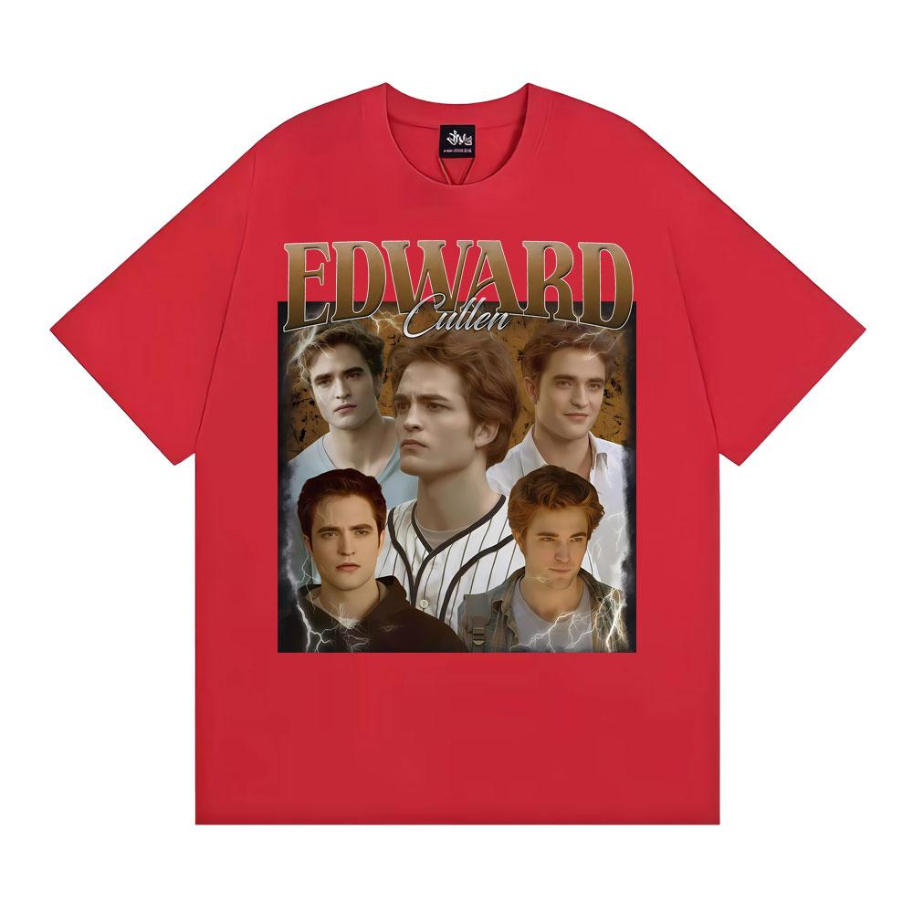 Edward Cullen Vintage Funny Graphic T-shirt Men Women Classic Fashion Hip Hop Short Sleeve T Shirts Casual Loose Cotton T-shirts