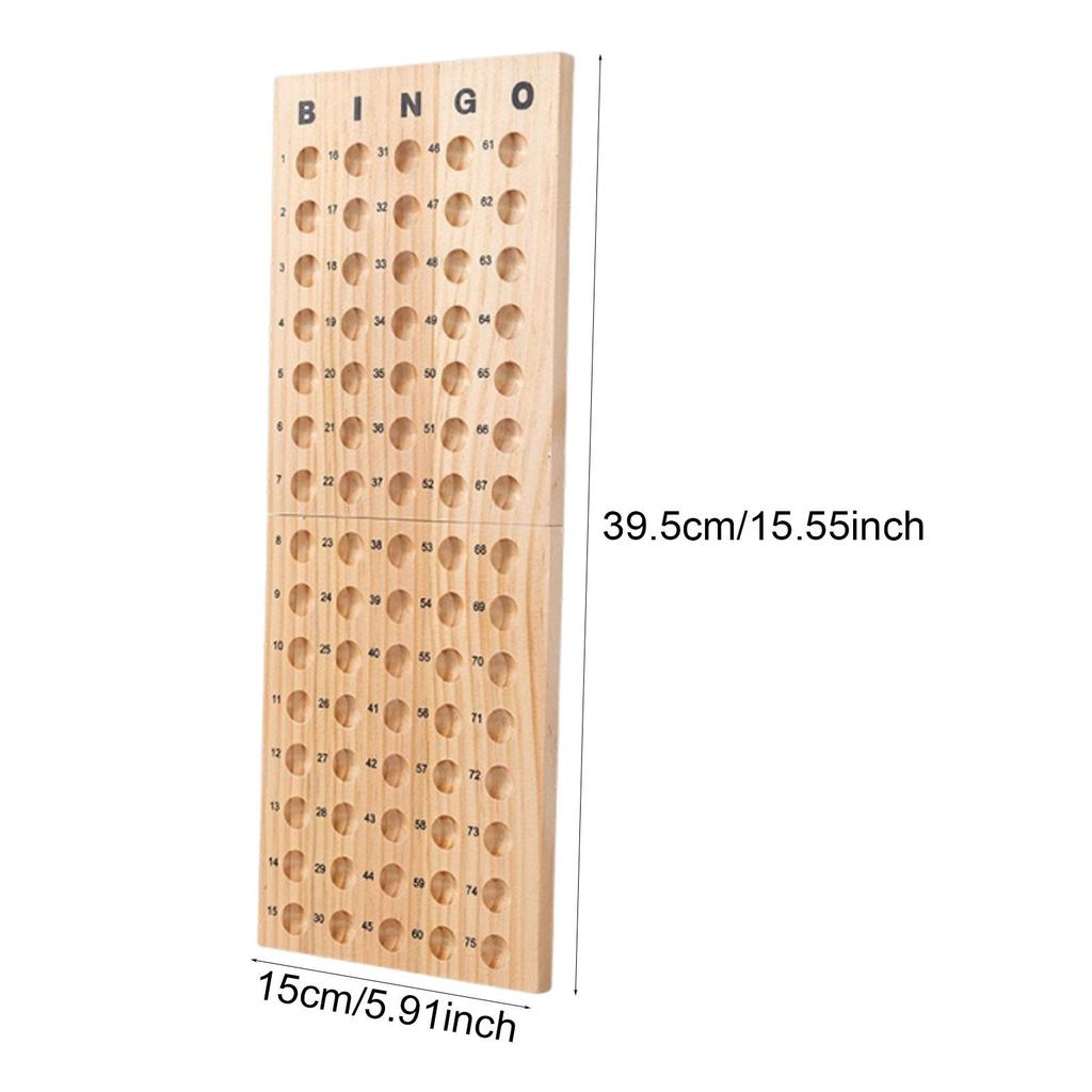 Wooden Bingo Masterboard Board, Ball Holder Education Toy, Portable, Easy to Use, Foldable for