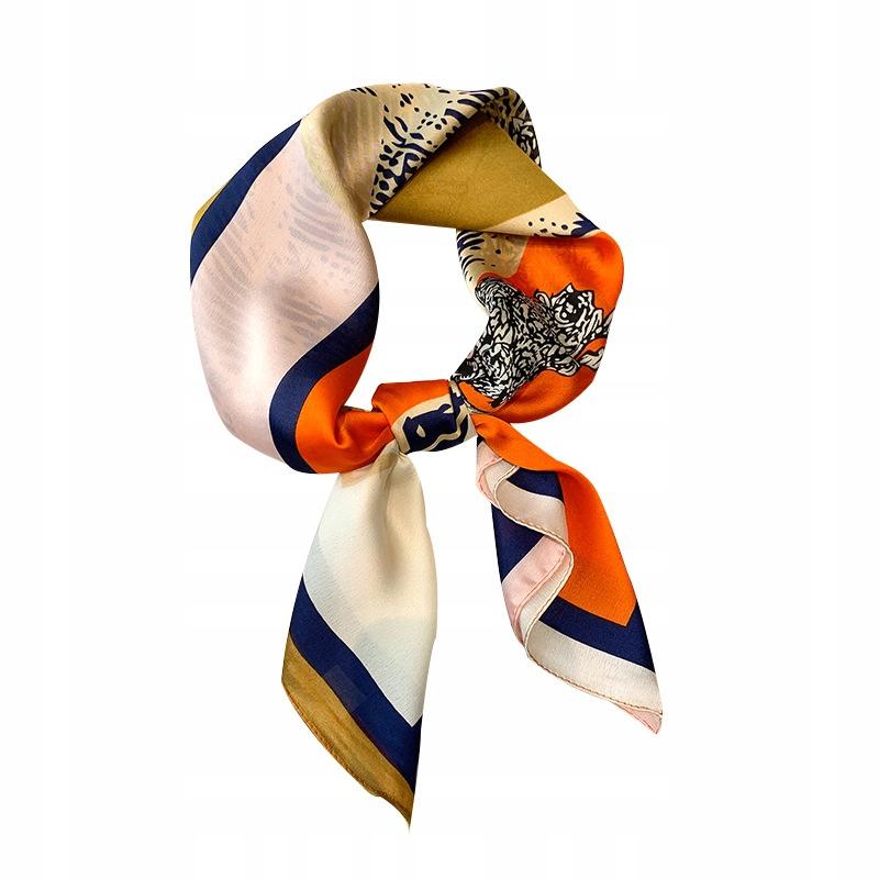 Scarf with print, women' synthetic silk, gift scarf, 70x70