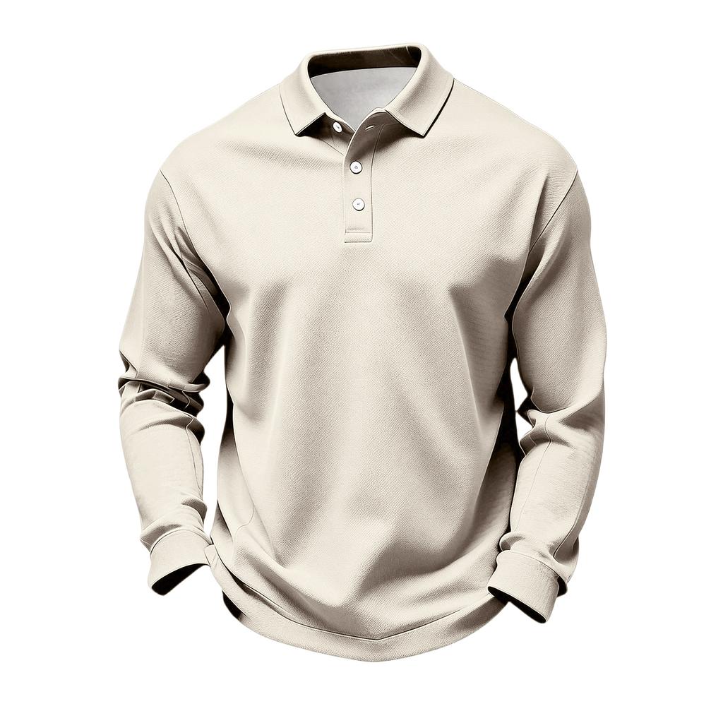 Men's Long Sleeve Golf Polo Shirt Casual Breathable Quick Dry Mesh Fabric Lightweight Comfortable Fit Sportswear