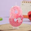 Pink Glitter Cartoon Number Birthday Cake Candles – Party Decoration