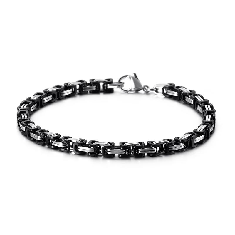 5mm Dubai Stainless Steel Byzantine Chain Bracelet Men Fashion Male Gold Color Wrap Bangle Biker Jewelry