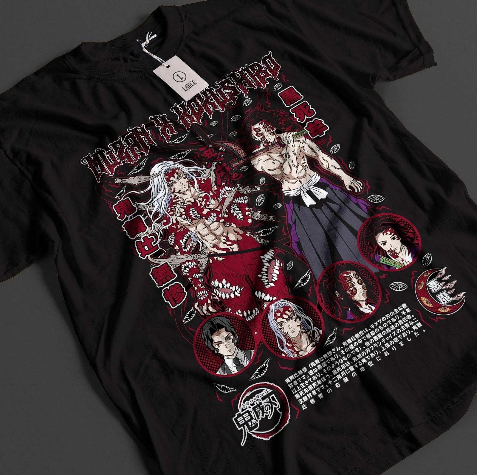 

Demon Slayer Shirt Yoriichi Kokushibo T-Shirt Mens Womens Tees Top Tanjiro KNY Anime Doma Muzan Tee M