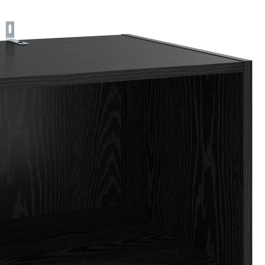 Sideboard Black Oak Effect 45 x 41 x 185 cm Engineered Wood