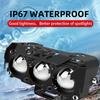 Motorcycle LED 3 Lens Spotlight ATV Scooter Auxiliary Fog Lamp Hi/Low Beam Running Light Driving Universal Headlight 12V 24V