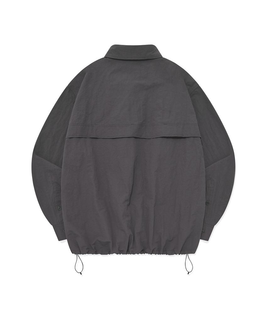 YALE Nylon Sporty Coach Shirt Charcoal