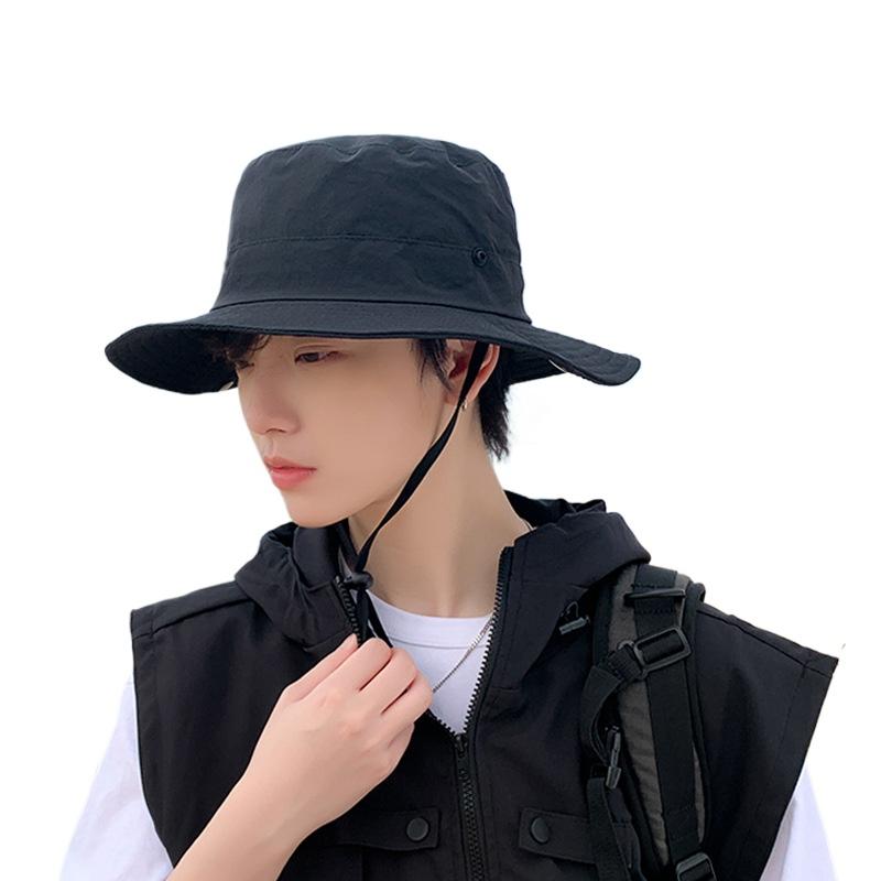 Summer Quick-Drying Bucket Hats For Men Women Outdoor Big-Brimmed Fisherman Hat Climbing Fishing Sun Protection Cowboy Hat Cap