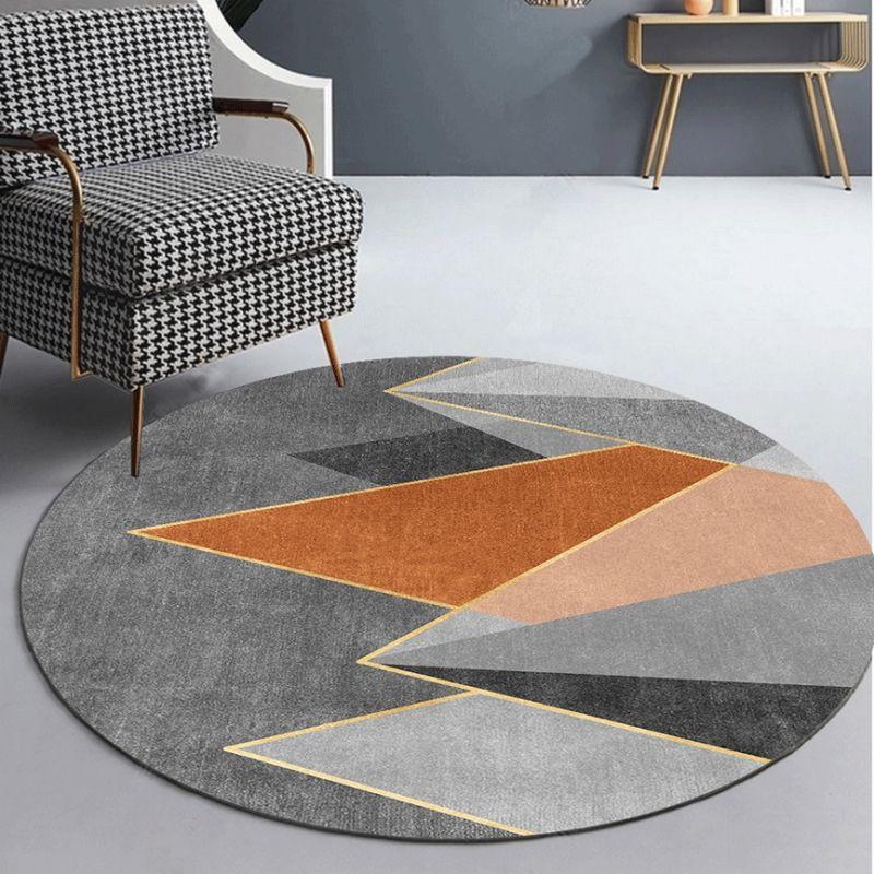 Light Luxury Modern Round Rugs for Bedroom Decor Carpet Soft Checkroom Dressing Table Rug Swivel Chair Hanging Basket Carpets