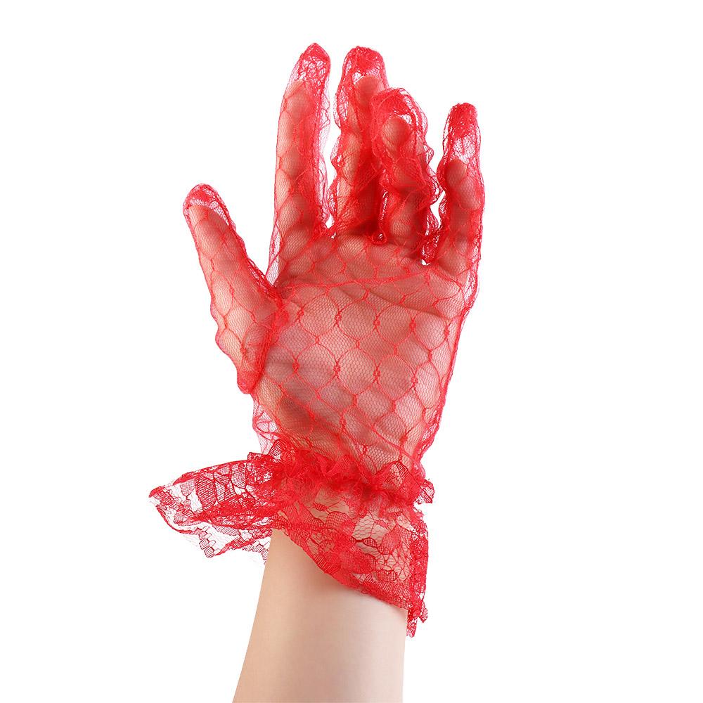 Dress Accessories Banquet Dinner Dress Short Thin Mittens Bridal Mesh Gloves Lace Gloves Wedding