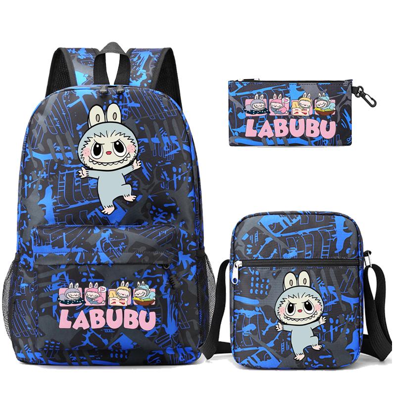 3Pcs/set Cute Printed Backpack with Shoulder Bag Pencil Case Student Girl Boy Schoolbag Large Capacity Bookbag Travel Bag